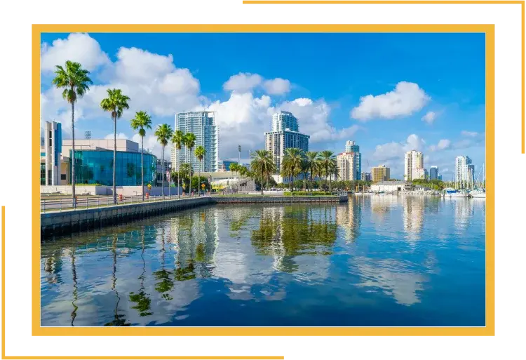 Miami beach coastline with palm trees representing MediBill RCM services in Florida