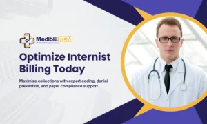 Medical billing expert reviewing internist's coding and claims to maximize revenue
