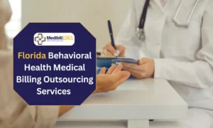 Doctor consulting patient with MediBill RCM LLC Florida Behavioral Health Medical Billing Outsourcing Services text overlay