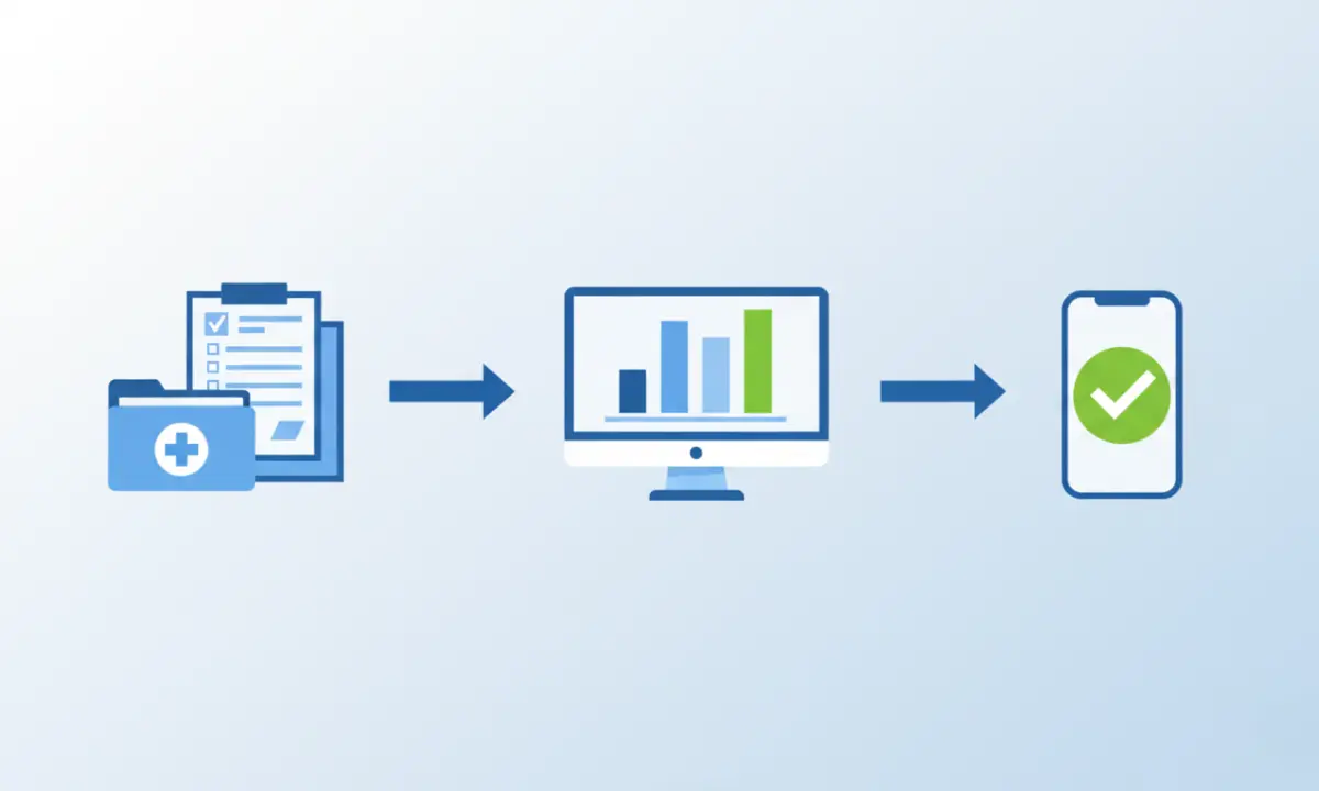 AR in medical billing workflow showing patient file, billing dashboard, and payment confirmation